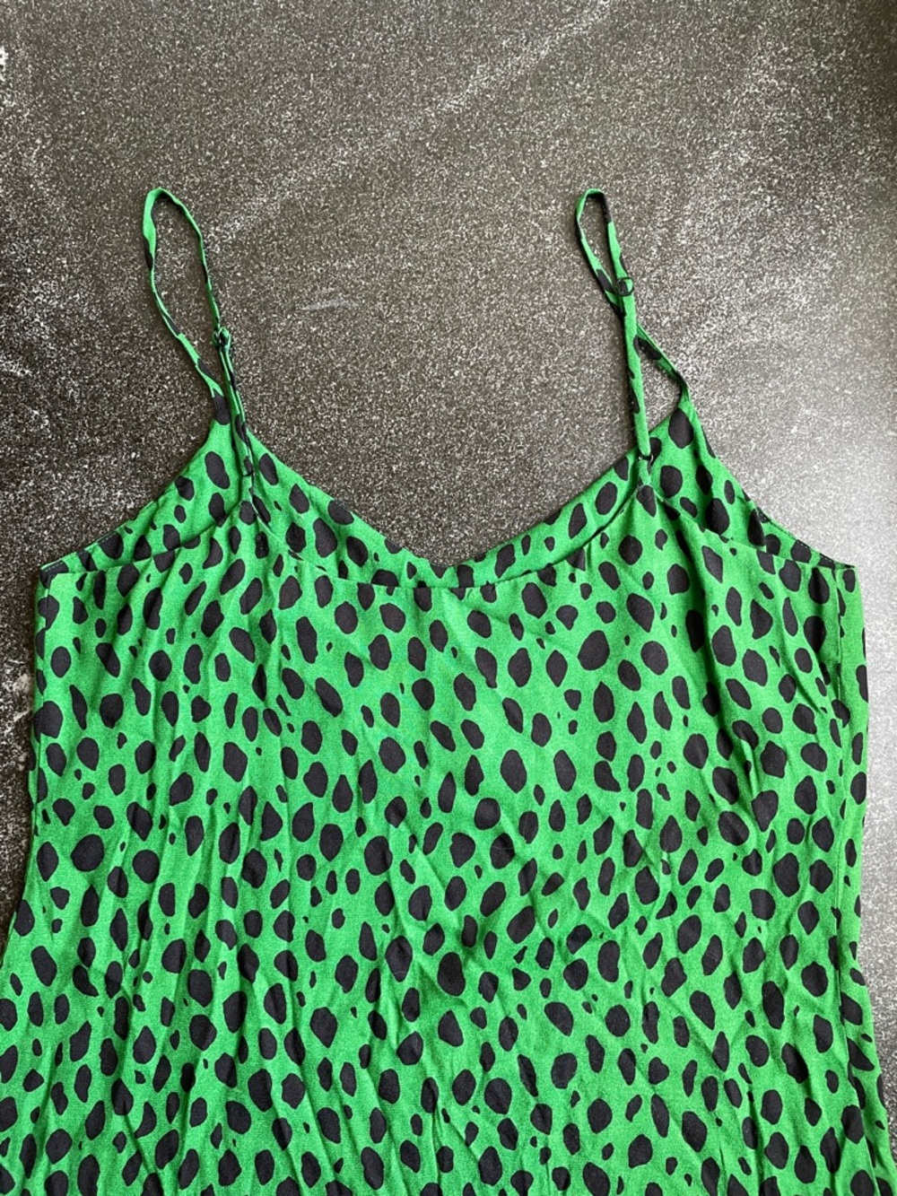 Reformation Ventura Green and Black Spotted Mini Dress Size Women’s Large (L) - Picture 4 of 13